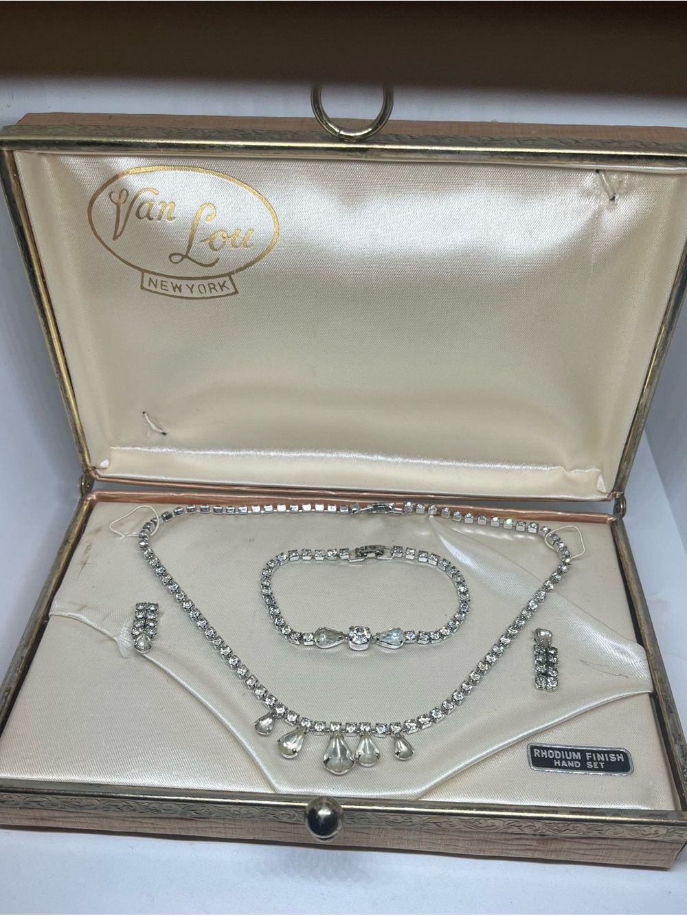 Vintage 1950s Van Lou Rhodium Parure
